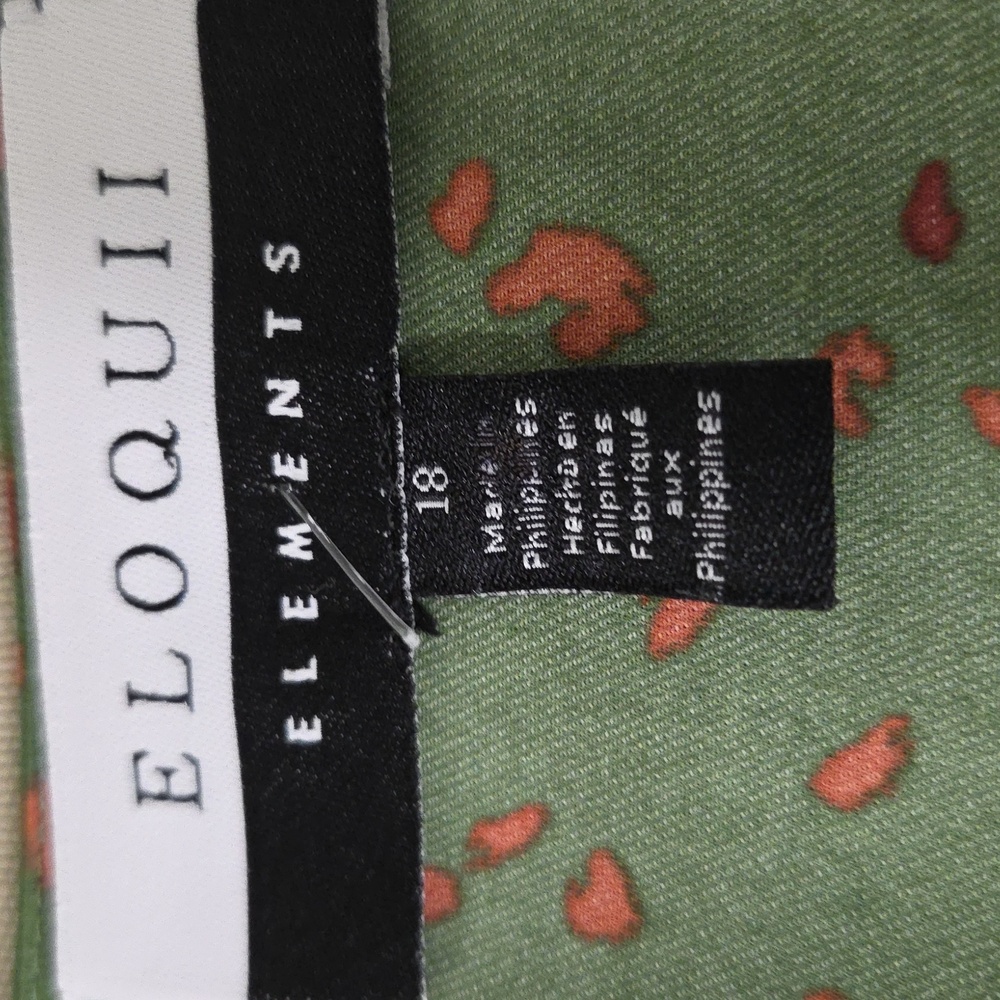 Eloquii Elements Green And Orange Patterned Dress - image 7